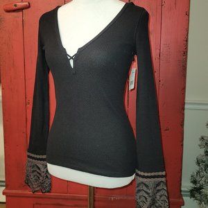 Free People Black Knit Top - Small